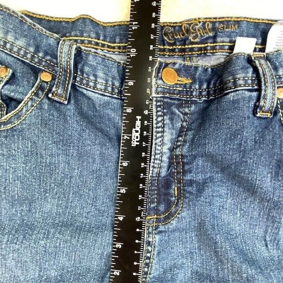 Cruel Girl Jean Jrs 15 Long Blue Stretch Straight Leg Raw Hem CB54753001 - Picture 6 of 14